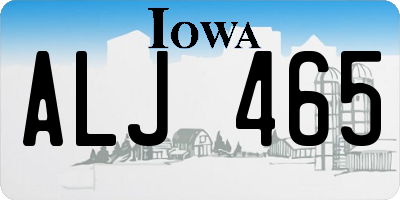 IA license plate ALJ465