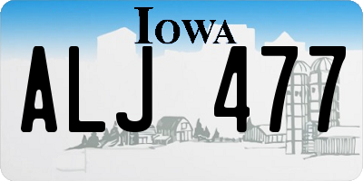 IA license plate ALJ477