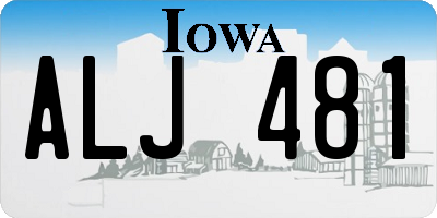 IA license plate ALJ481