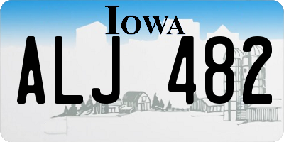 IA license plate ALJ482