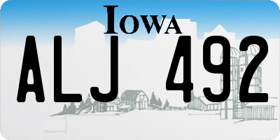 IA license plate ALJ492