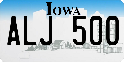 IA license plate ALJ500