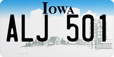 IA license plate ALJ501