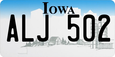 IA license plate ALJ502