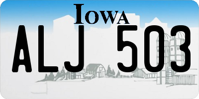 IA license plate ALJ503
