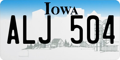 IA license plate ALJ504