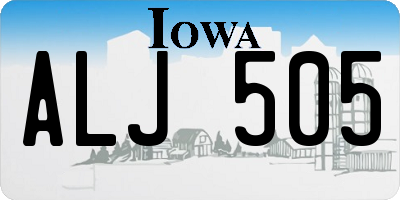 IA license plate ALJ505