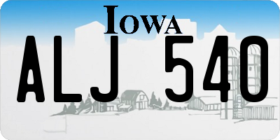 IA license plate ALJ540