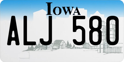 IA license plate ALJ580