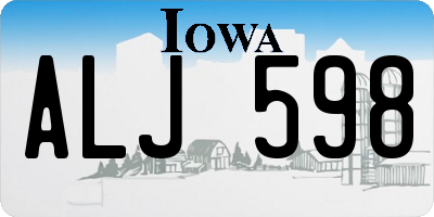 IA license plate ALJ598