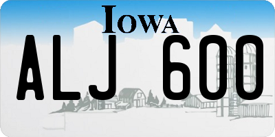IA license plate ALJ600