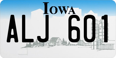 IA license plate ALJ601