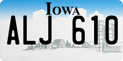 IA license plate ALJ610