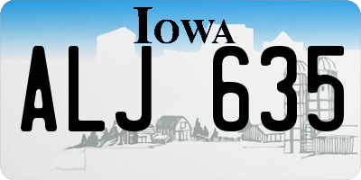 IA license plate ALJ635