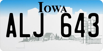 IA license plate ALJ643