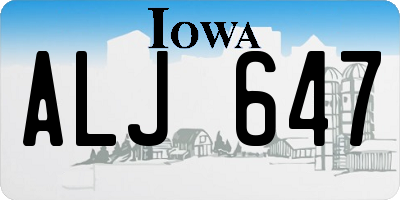 IA license plate ALJ647