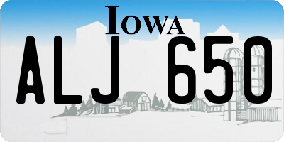 IA license plate ALJ650