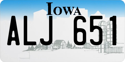 IA license plate ALJ651