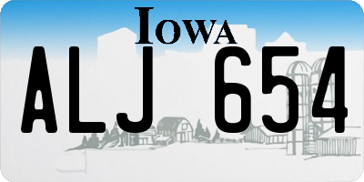 IA license plate ALJ654