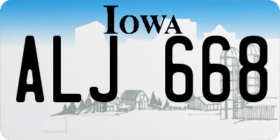 IA license plate ALJ668