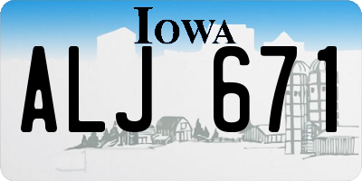 IA license plate ALJ671