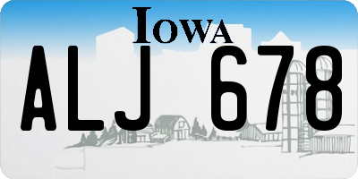 IA license plate ALJ678