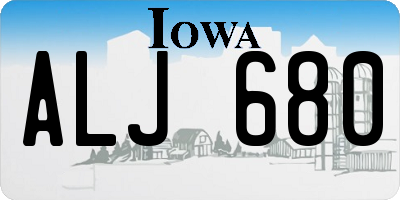 IA license plate ALJ680