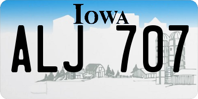 IA license plate ALJ707