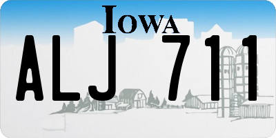 IA license plate ALJ711