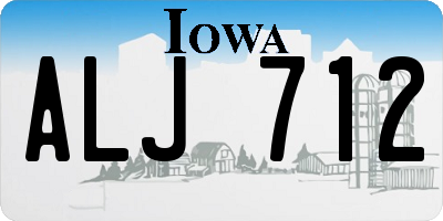 IA license plate ALJ712