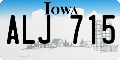 IA license plate ALJ715