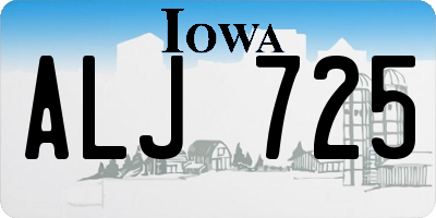 IA license plate ALJ725