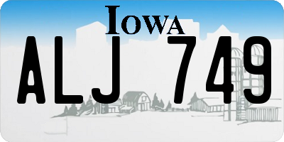 IA license plate ALJ749