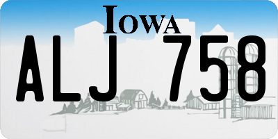 IA license plate ALJ758