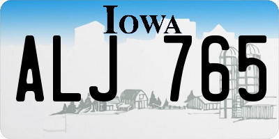 IA license plate ALJ765