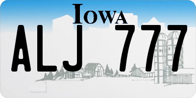 IA license plate ALJ777