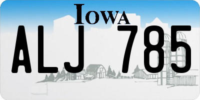 IA license plate ALJ785