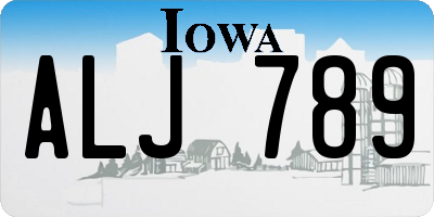 IA license plate ALJ789
