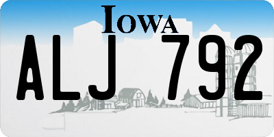IA license plate ALJ792