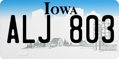 IA license plate ALJ803