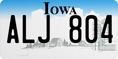 IA license plate ALJ804