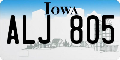 IA license plate ALJ805