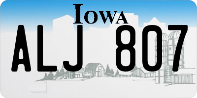 IA license plate ALJ807