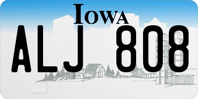 IA license plate ALJ808