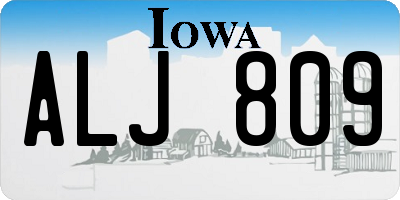 IA license plate ALJ809