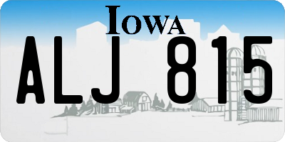 IA license plate ALJ815