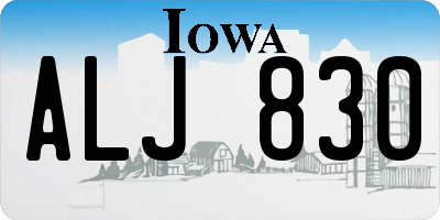 IA license plate ALJ830