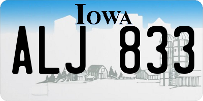 IA license plate ALJ833