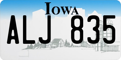IA license plate ALJ835