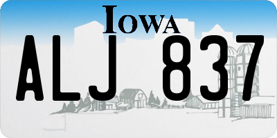 IA license plate ALJ837